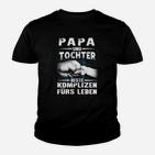 Papa und Tochter Beste Komplizen Kinder Tshirt, Schwarzes Familien Tee