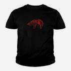 Pixel-Art Dinosaurier Kinder Tshirt für Herren, Rotes Retro-Design