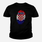 Pixel-Optik Kroatisches Wappen-Design Kinder Tshirt, Grafikshirt