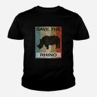 Rhinozeros Nashorn Rhino Vintage Style Retro Grunge Tiere Kinder T-Shirt