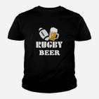 Rugby Beer Kinder Tshirt, Sportliches Kinder Tshirt mit Ball & Bier Motiv