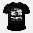 Schwarz Basler Stolz Kinder Tshirt mit Schweizer Spruch, Stilvolles Tee