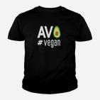 Schwarzes Avocado Vegan Statement Kinder Tshirt, Modisches Bio Tee