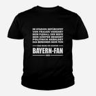 Schwarzes Bayern-Fan Kinder Tshirt mit Spruch, Fußballfan Bekleidung