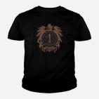 Schwarzes Herren Kinder Tshirt mit Vintage Wappen-Print, Retro Design Tee