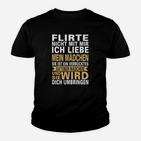 Schwarzes Herren Kinder Tshirt Oktober Mädchen Warnung, Lustiges Motiv