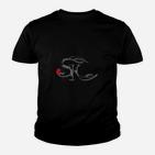 Schwarzes K-Design Kinder Tshirt mit rotem Akzent, Stilvolles Herrenmode