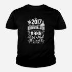 Schwarzes Kinder Tshirt Besten Mann 2017 Geheiratet, Jubiläums-Tee