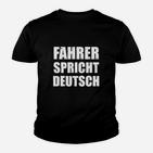 Schwarzes Kinder Tshirt Fahrer spricht Deutsch, Lustiges Spruch-Kinder Tshirt