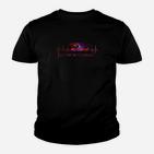 Schwarzes Kinder Tshirt Herzfrequenz Musikmotiv Feel the Beat, Musikliebhaber Tee