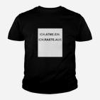 Schwarzes Kinder Tshirt Ich atme ein, Ich raste aus, Lustiges Spruch-Kinder Tshirt