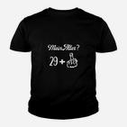 Schwarzes Kinder Tshirt Mein Alter? 29+, Lustiges Finger-Zeichen Design