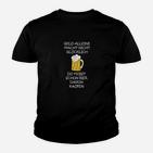 Schwarzes Kinder Tshirt mit Bier-Spruch, Lustiges Tee für Bierliebhaber