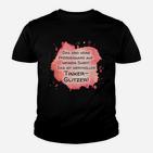 Schwarzes Kinder Tshirt mit Wertvoller Tinker-Glitzer, Lustiges Spruch-Kinder Tshirt