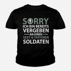 Schwarzes Kinder Tshirt Vergeben an sexy Soldaten, Partner-Look