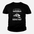 Schwarzes Skifahrer Kinder Tshirt - Leg Dich niemals mit Skifahrern an, Humorvolles Design