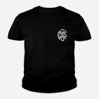 Schwarzes Unisex Kinder Tshirt mit Weißem Logo-Druck, Stilvolles Design-Kinder Tshirt