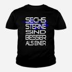 Sechs Sterne Schwarzes Kinder Tshirt, Grafik Tee mit Spruch