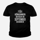 September Geburtstag Kinder Tshirt, Königinnen mit Krone Design