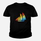 Silhouette Segelschiff Boot Bunt Geschenk Kinder T-Shirt