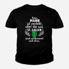 St. Gallen Spruch Kinder Tshirt, Themen Tee in Schwarz