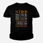 Stier Sternzeichen Wortwolke Kinder Tshirt, Design für Leidenschaft & Stärke