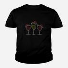 Strass-Weinglas Schwarzes Kinder Tshirt, Elegante Mode für Weintrinker