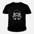 Totenkopf und Stern Motiv Schwarzes Kinder Tshirt, Gothic Stil Tee