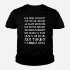 Turbofahrer Kinder Tshirt mit lustigem Spruch, Rennsport Motiv