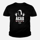 Unisex Schwarzes Kinder Tshirt mit ACAB-Slogan und Grafik