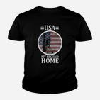 USA-Themen-Kinder Tshirt im Vintage-Look, My Second Home mit Amerikanischer Flagge