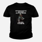 Vespa Kinder Tshirt für Herren: Unterschätze nie einen alten Mann mit einer Vespa”, Rollerfans Design