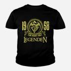 Vintage 1958 Legenden Kinder Tshirt in Schwarz mit Goldenem Text