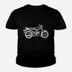 Vintage Motorrad Herren Kinder Tshirt in Schwarz, Retro Biker Tee