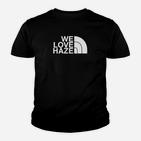 We Love Haze Grafik Kinder Tshirt in Schwarz, Trendiges Tee für Fans