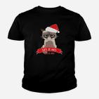 Weihnachtsshirt Mürrische Katze Let It NO, Lustiges Festtags Tee Kinder Tshirt