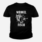 Witziges Wankelmotor Fisch Kinder Tshirt in Schwarz, Lustiges Auto Design Tee