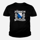 Zürich Stolzes Wappen Design Schwarzes Kinder Tshirt für Herren