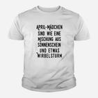 April-Mädchen Geburtstag Kinder Tshirt - Sonnenschein & Wirbelsturm Spruch