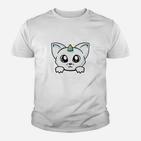 Einhorn-Kätzchen Design Unisex Kinder Tshirt in Weiß