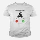 Fahrrad Motiv Kinder Tshirt, Lustiges Design 'Mein Fahrrad ruft an... und ich muss gehen!'