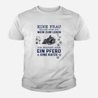 Frau, Wein, Pferd & Katze Spruch Kinder Tshirt, Lustiges Damen Tee