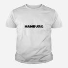 Hamburg-Schriftzug Klassisches Kinder Tshirt in Weiß, Souvenir Design Tee