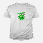 Lustiges Comic Virus Kinder Tshirt Leck mich, Unisex Weiß