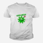 Lustiges Virus-Motto Kinder Tshirt Leck mich am Ärmel, Cartoon-Design