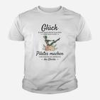 Pilates-Humor Kinder Tshirt: Glück durch Pilates, Lustiges Weißes Kinder Tshirt