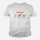 Tagesplan Herren Kinder Tshirt mit Wurst, Bier & TV, Lustiges Grafik-Kinder Tshirt