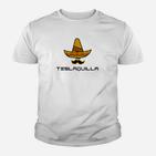 Teslaquila Wortspiel mit Sombrero Kinder Tshirt, Lustiges Herren Outfit