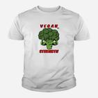 Vegan Strength Brokkoli Motiv Kinder Tshirt für Herren, Motivations-Design