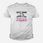 Weißes Kinder Tshirt Starke Frau Einkäuferin Motiv, Inspirierendes Damen Tee